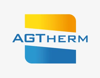 Logo AGTherm, génie climatique (Création : AGORA VITA / Sylvain Girault - 2018)