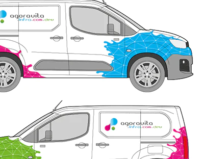 Habillage sticker véhicule, Agora Vita (Création : AGORA VITA / Sylvain Girault - 2019)