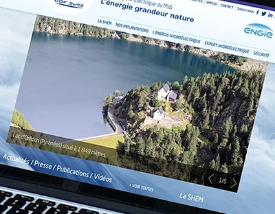 Site web de la société d’Hydro-Électricité du Midi,  (Création : AGORA VITA / Sylvain Girault - 2015)